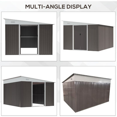 11x9ft Metal Outdoor Shed Casa magazzino Edificio giardino Shed con finitura rivestita in polvere