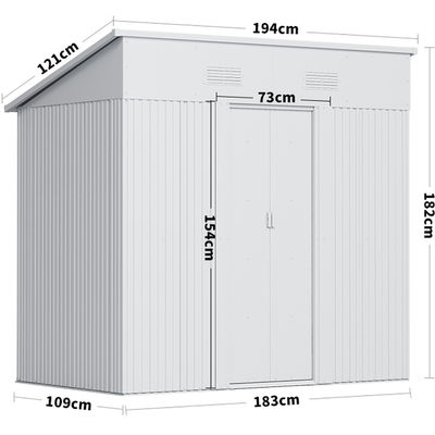 Piastra in acciaio colorato Metal Garden Storage Shed 2 Air Vent for Tools Bike Acciaio galvanizzato