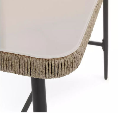 Moderno design AJUNION Metallo 4 posti Set Bar Giardino Rattan Weave Set da pranzo esterno