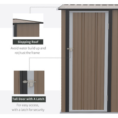 AJUNION 5x3FT Galvanizzato Steel Outdoor Shed per strumenti sostenibili e deposito di biciclette