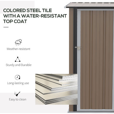AJUNION 5x3FT Galvanizzato Steel Outdoor Shed per strumenti sostenibili e deposito di biciclette