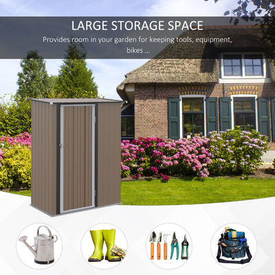 AJUNION 5x3FT Galvanizzato Steel Outdoor Shed per strumenti sostenibili e deposito di biciclette