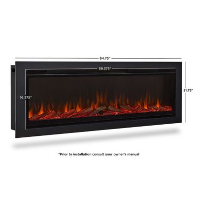 Modern Wall Mounted Electric Fireplace Insert con 6 colori di fiamma e vapore acqueo 3D