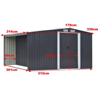 A prova di roditori AJUNION Casa giardino all'aperto con deposito di legna da ardere W329xD313xH178cm