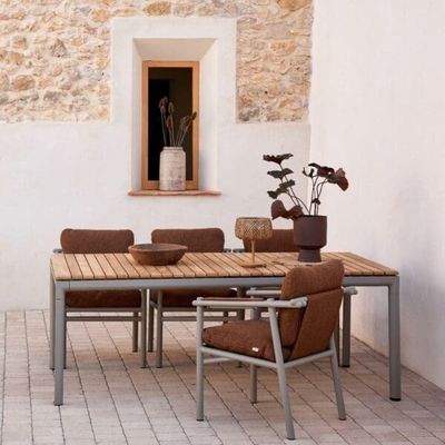 Set da pranzo all'aperto minimalista AJUNION Mobili in alluminio di lusso per giardino o cottage