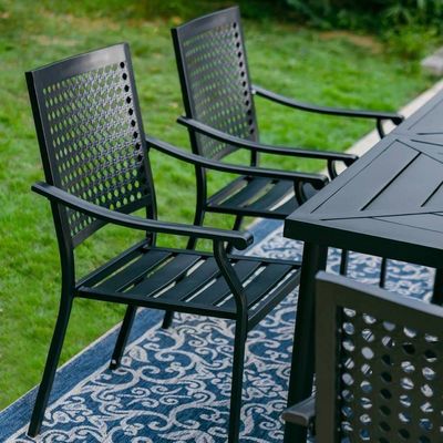 Set giardino AJUNION elegante e funzionale con L64 x W39 x H29 Inch Dimensioni del tavolo da pranzo