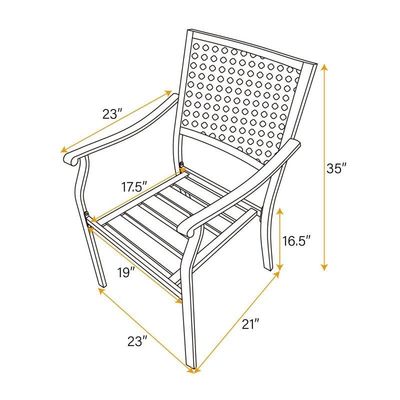 Set giardino AJUNION elegante e funzionale con L64 x W39 x H29 Inch Dimensioni del tavolo da pranzo