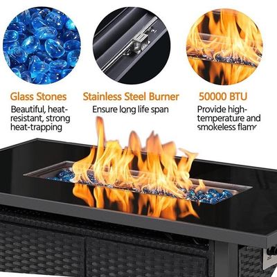 Dimensione del cliente Modern Outdoor Patio Camino Portatile Tavolo Top Gas Fuoco Fuoco