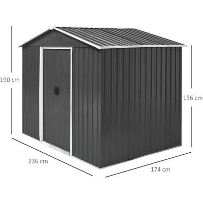 Piastra di acciaio colorato acciaio galvanizzato giardino esterno copertura metallo magazzino AJUNION 8x6ft