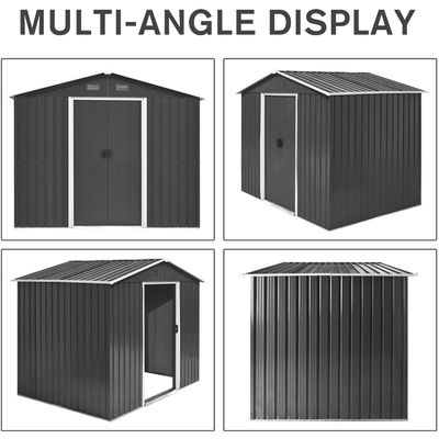 Piastra di acciaio colorato acciaio galvanizzato giardino esterno copertura metallo magazzino AJUNION 8x6ft