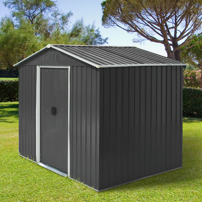 Piastra di acciaio colorato acciaio galvanizzato giardino esterno copertura metallo magazzino AJUNION 8x6ft