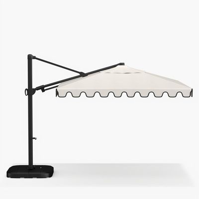 18" W x 103" H AJUNION Moderno ombrello impermeabile in alluminio per ristoranti commerciali