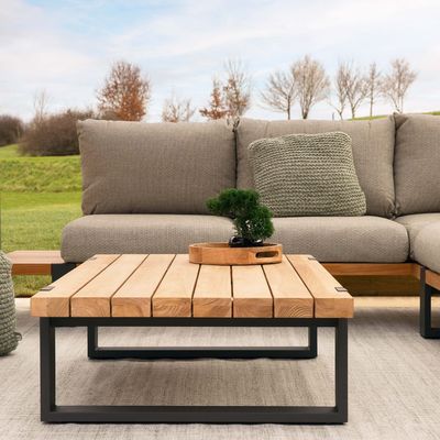 Moderno e elegante divano di angolo in legno di teak per hotel commerciale