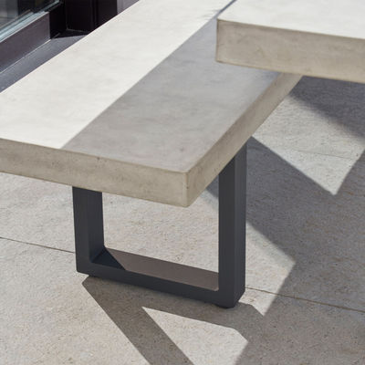 Mobili per esterni AJUNION Sedile da giardino in alluminio moderno con tavolo da pranzo rettangolare