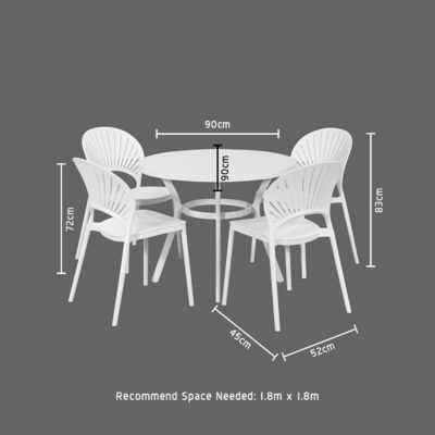 Tavola rotonda e poltrona L 52 x W45 x H83cm Set per la vita all'aperto di AJUNION
