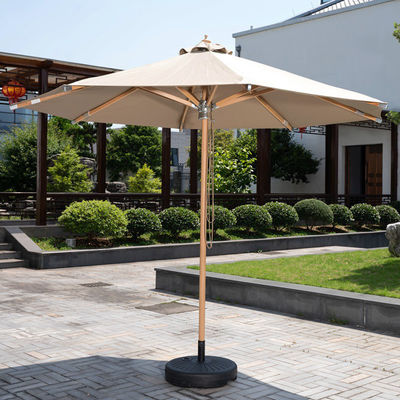 Parasole da giardino esterno a palo di legno per il patio Villa Restaurant Hotel