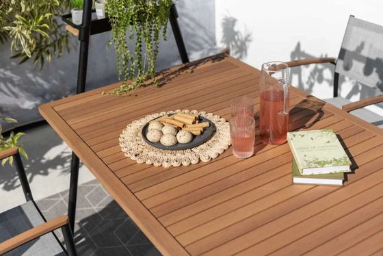 Set giardino in metallo AJUNION Moderno design 4 posti Set da pranzo all'aperto per mobili da patio