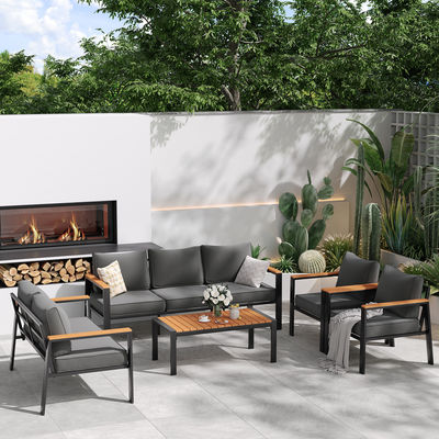 Moderno mobili da giardino in metallo da 7 posti Set per divani e mobili da patio per esterni