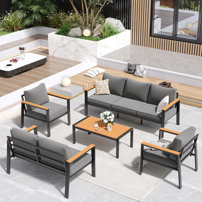 Moderno mobili da giardino in metallo da 7 posti Set per divani e mobili da patio per esterni