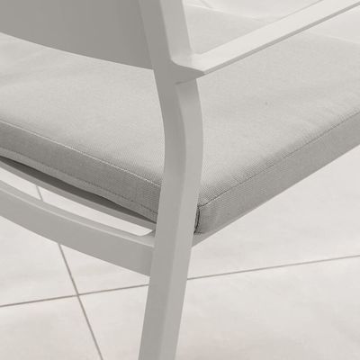 Tavolo da pranzo e sedia per ristoranti per 8 persone con telaio in metallo in alluminio in un design moderno