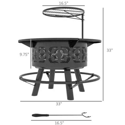 riscaldamento esterno portabile acciaio rotondo legno ardente camino carbone barbecue griglia fuoco fossa bruciatore kit