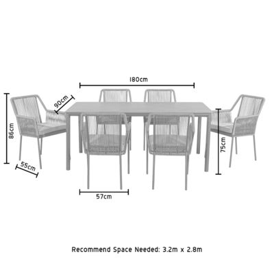 Set di mobili per ristoranti per 6 persone AJUNION Tavolo e sedie per esterni di lusso moderno