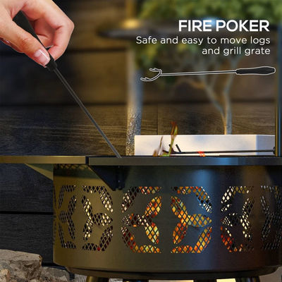 riscaldamento esterno portabile acciaio rotondo legno ardente camino carbone barbecue griglia fuoco fossa bruciatore kit