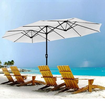 Parasole commerciale con luce 227,5 cm Radii e palo di alluminio
