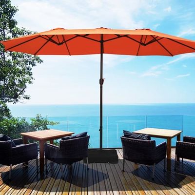 Parasole commerciale con luce 227,5 cm Radii e palo di alluminio