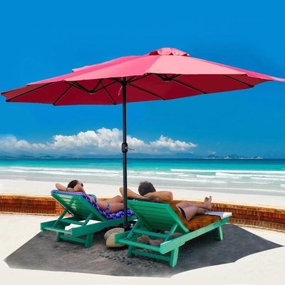 Parasole commerciale con luce 227,5 cm Radii e palo di alluminio