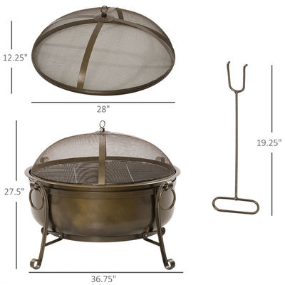 Grill e copertura a carbone per barbecue in cortile esterno