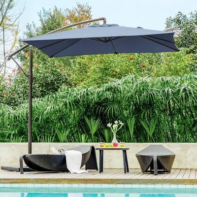 Mobili da barbecue in cortile ombrello di banane di alluminio rotondo grande per intrattenimento all'aria aperta