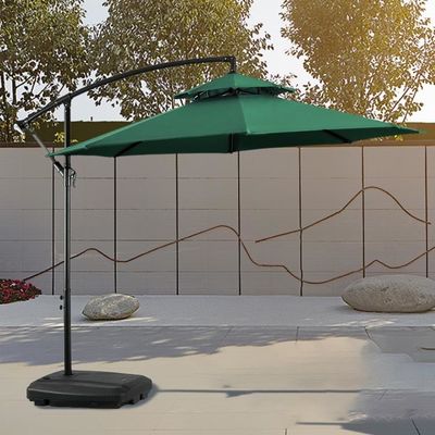 Mobili da barbecue in cortile ombrello di banane di alluminio rotondo grande per intrattenimento all'aria aperta