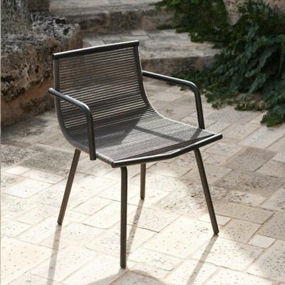 Metallico Set da giardino minimalista AJUNION Sedie da pranzo in alluminio