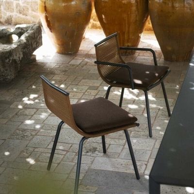 Metallico Set da giardino minimalista AJUNION Sedie da pranzo in alluminio