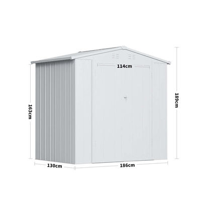 6.6ft Durable Metal Garden Shed Casa magazzino magazzino per attrezzi Soluzione di stoccaggio esterno