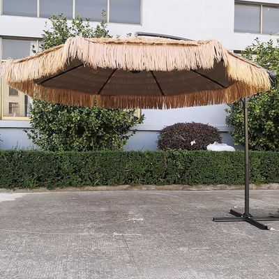 Giardino all' aperto Patio spiaggia Patio pesante paglia Parasole romana con ombrello da sole in alluminio