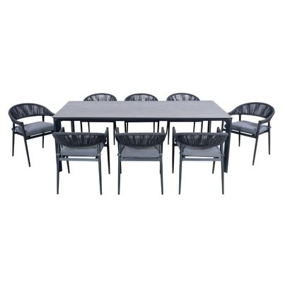 Poltrona a corda poltrone da pranzo per giardino moderno grande 8 posti set esterno