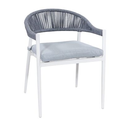 Arredamento da pranzo da giardino a corda in alluminio 4 posti a sedere Set da pranzo all'aperto AJUNION