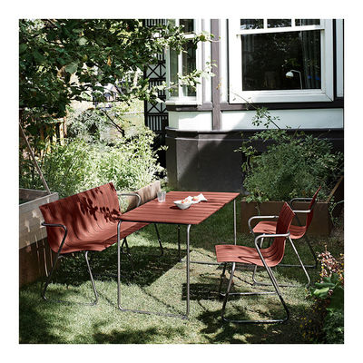 Arredamento per esterni AJUNION Sedile da patio in acciaio in legno in plastica Sedile da patio in legno sedile da giardino sedile da letto
