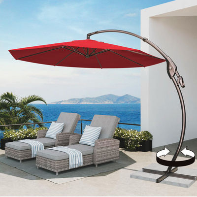 Parasole per giardini in cortile in alluminio a cantilever curvo a forma di S