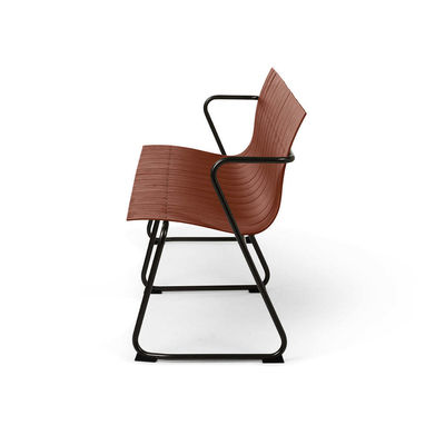 Arredamento per esterni AJUNION Sedile da patio in acciaio in legno in plastica Sedile da patio in legno sedile da giardino sedile da letto