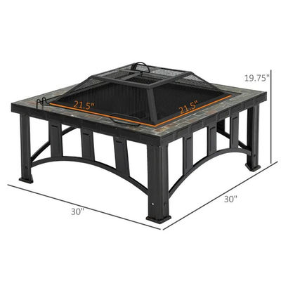 Giardino, patio, fuoco di giardino, campeggio, fossa con secchio di ghiaccio e griglia al carbone