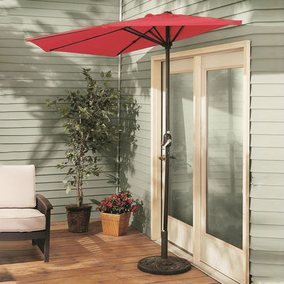 Bistro Outdoor Garden Patio Hand Crank Lift Ombrello 9*4.5*7.87 FT Semi-Tonda Ombra Solare