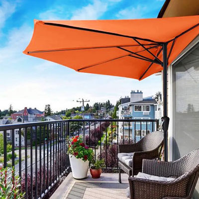 Bistro Outdoor Garden Patio Hand Crank Lift Ombrello 9*4.5*7.87 FT Semi-Tonda Ombra Solare
