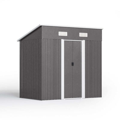Rott Proof AJUNION 4x6ft Garden Shed doppia porta scorrevole Metal Storage Shed per gli attrezzi bici