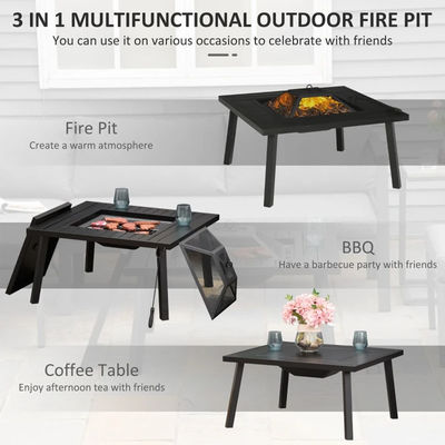 Rilassati in stile Quadrato Ceramica legno ardente Tavolo Fuoco Pozzo per il cortile Giardino Patio Camping