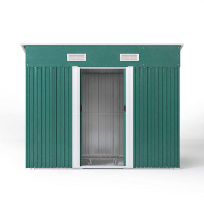 Rott Proof AJUNION 4x6ft Garden Shed doppia porta scorrevole Metal Storage Shed per gli attrezzi bici