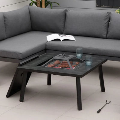 Rilassati in stile Quadrato Ceramica legno ardente Tavolo Fuoco Pozzo per il cortile Giardino Patio Camping