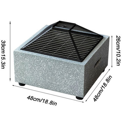 3 in 1 Quadratura Fuoco a legna Fuoco a legna Carbone di legna Barbecue Grill Tavolo Combinato per Prodotto Outdoor